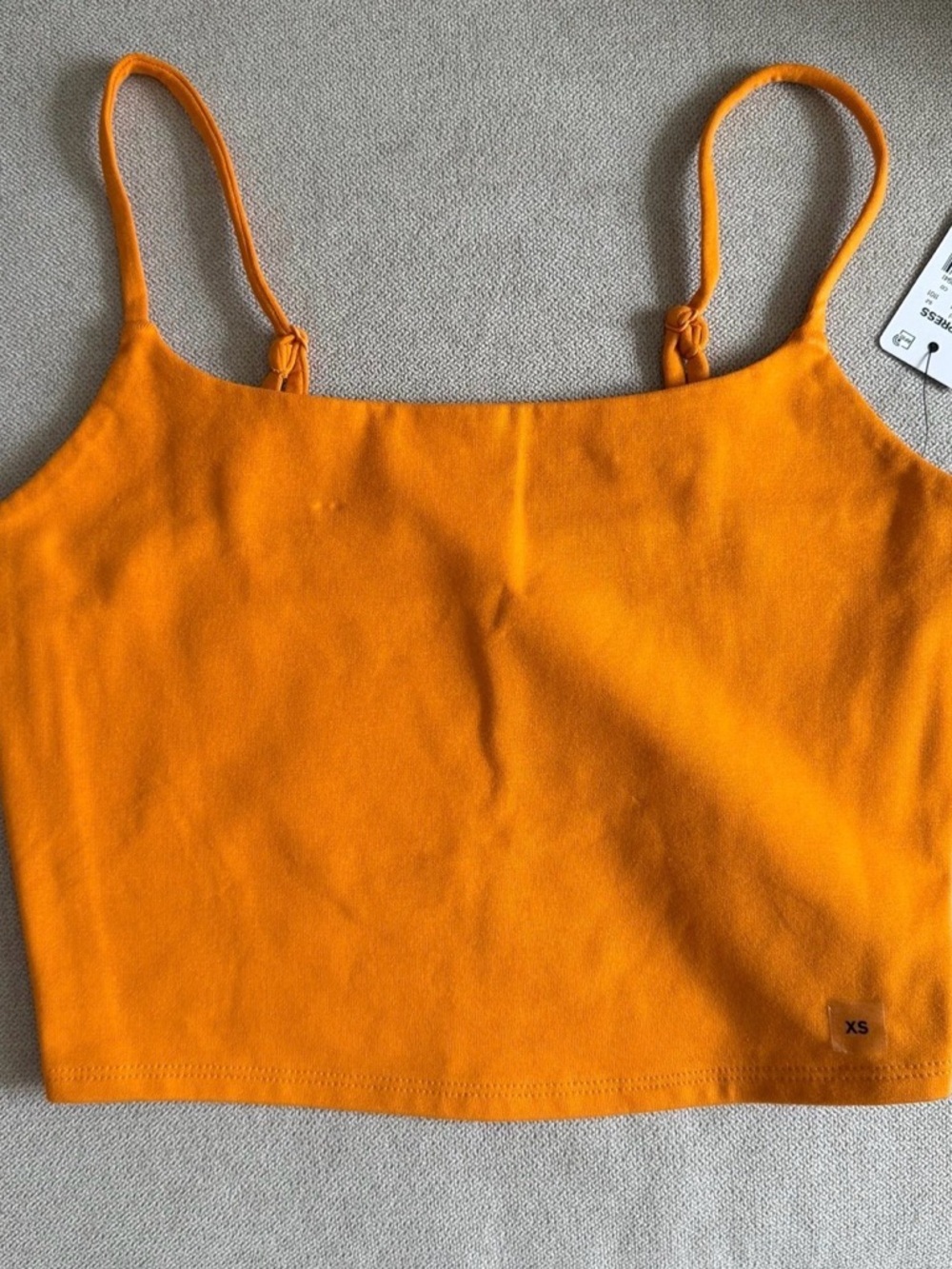 Express Orange Spaghetti Strap Crop Tank Top